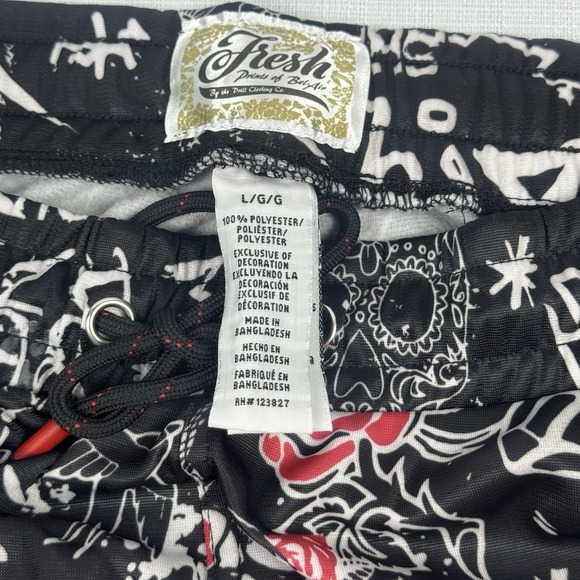 Fresh Prints‎ of Bel-Air Graffiti Rose Skull Drawstring Joggers Size Large New - Picture 4 of 8